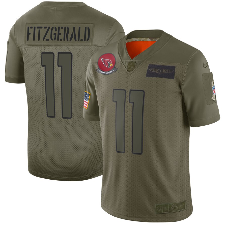 Men's Arizona Cardinals #11 Larry Fitzgerald 2019 Camo Salute To Service Limited Stitched NFL Jersey